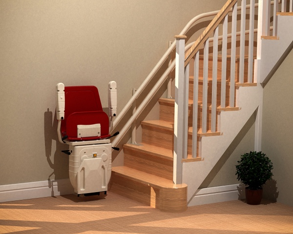 Bespoke Red Curved Stairlift